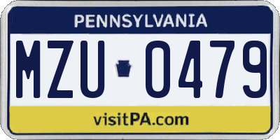 PA license plate MZU0479