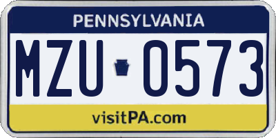 PA license plate MZU0573