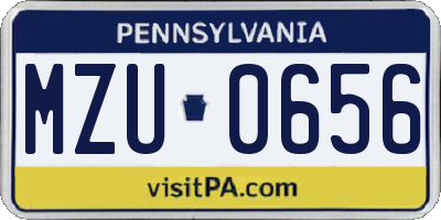 PA license plate MZU0656