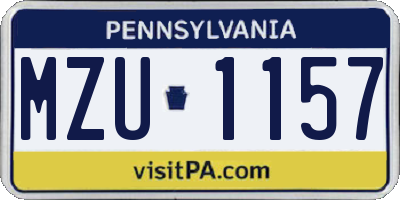 PA license plate MZU1157