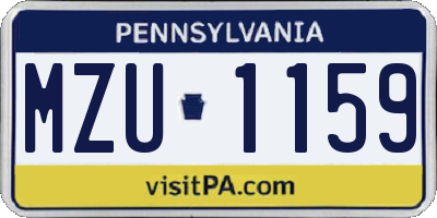PA license plate MZU1159