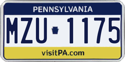 PA license plate MZU1175