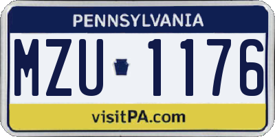 PA license plate MZU1176