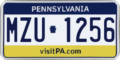 PA license plate MZU1256
