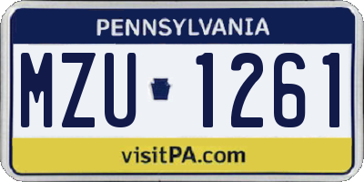 PA license plate MZU1261