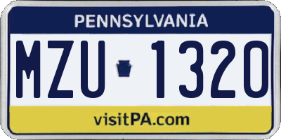 PA license plate MZU1320