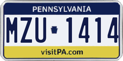 PA license plate MZU1414