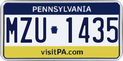 PA license plate MZU1435