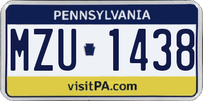 PA license plate MZU1438