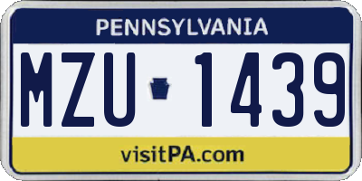 PA license plate MZU1439