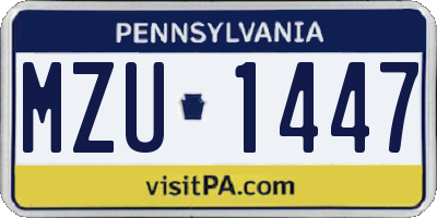 PA license plate MZU1447