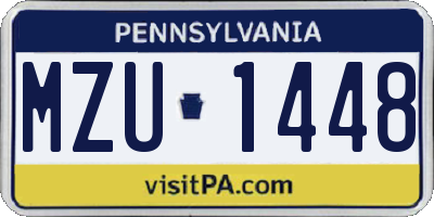PA license plate MZU1448