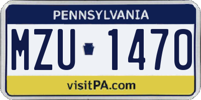 PA license plate MZU1470