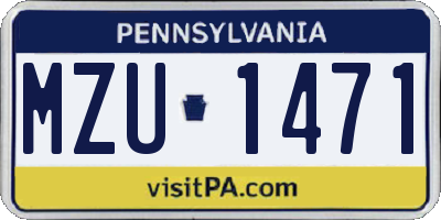 PA license plate MZU1471