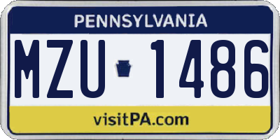 PA license plate MZU1486