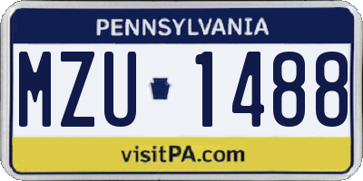 PA license plate MZU1488