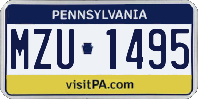 PA license plate MZU1495
