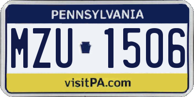PA license plate MZU1506