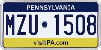 PA license plate MZU1508