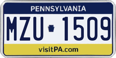 PA license plate MZU1509