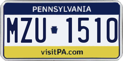 PA license plate MZU1510