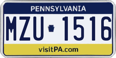 PA license plate MZU1516