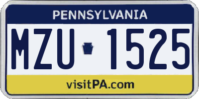 PA license plate MZU1525