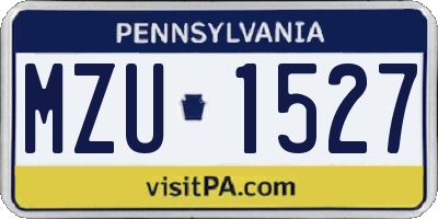 PA license plate MZU1527