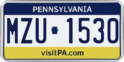 PA license plate MZU1530