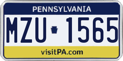 PA license plate MZU1565