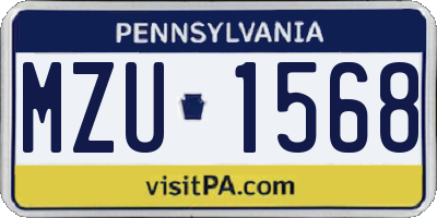 PA license plate MZU1568