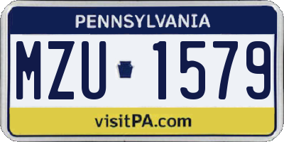 PA license plate MZU1579