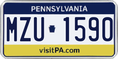 PA license plate MZU1590