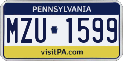 PA license plate MZU1599