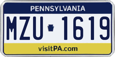 PA license plate MZU1619