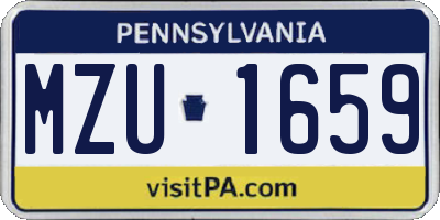 PA license plate MZU1659