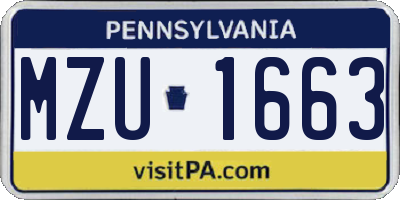PA license plate MZU1663