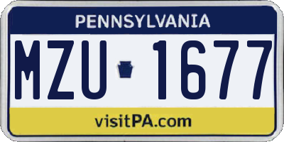 PA license plate MZU1677