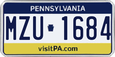 PA license plate MZU1684
