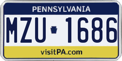 PA license plate MZU1686