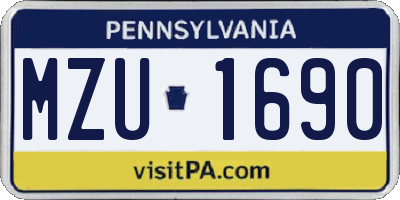 PA license plate MZU1690