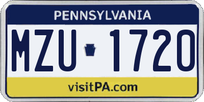PA license plate MZU1720