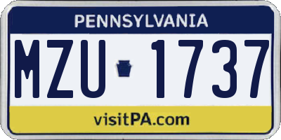 PA license plate MZU1737