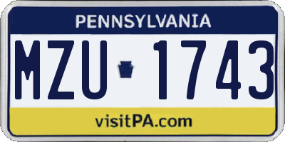 PA license plate MZU1743