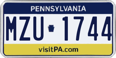 PA license plate MZU1744