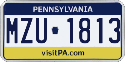 PA license plate MZU1813