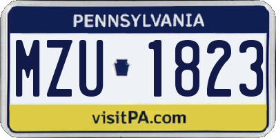 PA license plate MZU1823