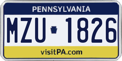 PA license plate MZU1826