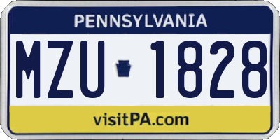 PA license plate MZU1828