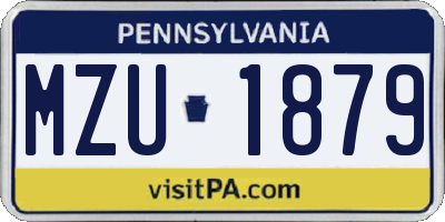 PA license plate MZU1879